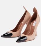 Alaïa Coeur suede pumps