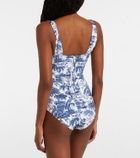 Staud Adelaide printed corset swimsuit