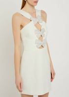 Rebecca Vallance Hermoine Bow-embellished Crepe Mini Dress Ivory
