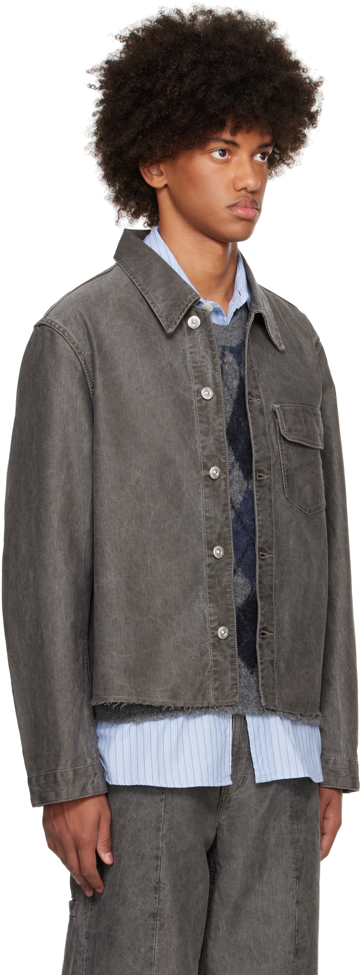OUR LEGACY Gray Cut Rebirth Denim Jacket Our Legacy