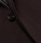 Berluti - Velvet-Trimmed Cashmere Overcoat - Men - Dark brown