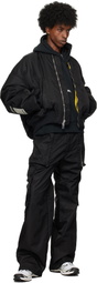 B1ARCHIVE Black Cropped Oversized Bomber Jacket