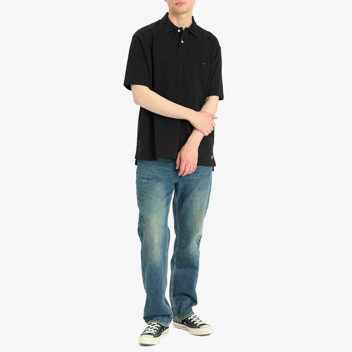 Human Made Men's Heart Polo Shirt in Black