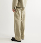 BOTTEGA VENETA - Wide-Leg Wool-Blend Flannel Suit Trousers - Neutrals
