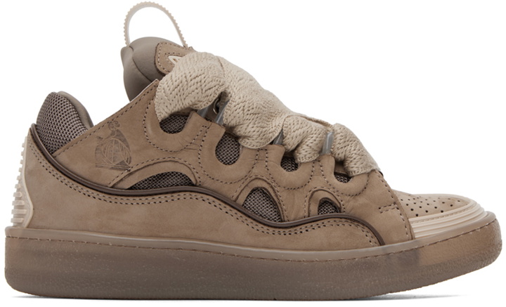 Photo: Lanvin Taupe Curb Sneakers
