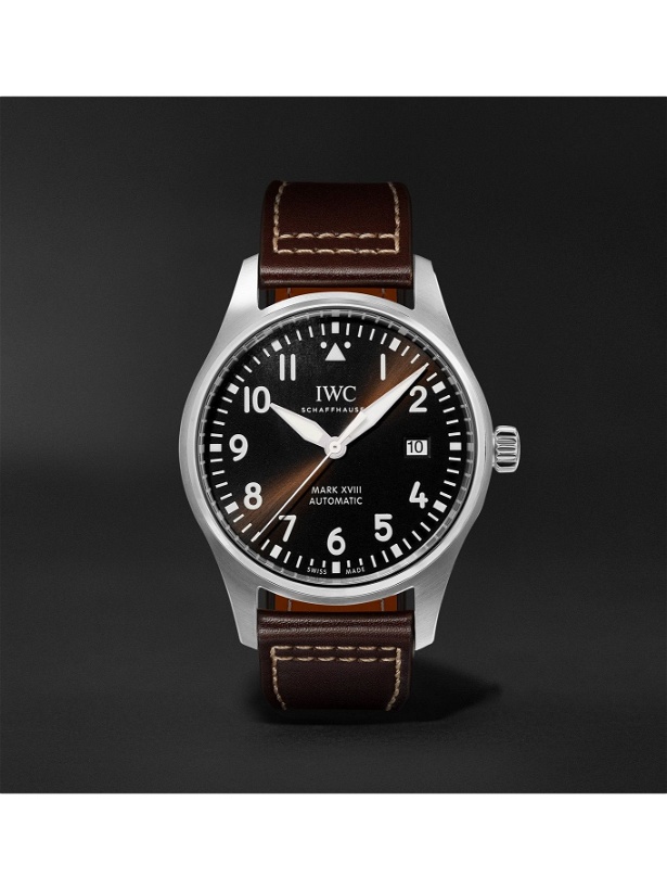 Photo: IWC Schaffhausen - Pilot's Spitfire Automatic 39mm Stainless Steel and Leather Watch, Ref. No. IW326803