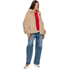 R2W Beige Falco Oversized Wool Slik Jacket