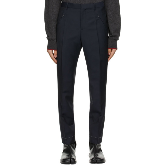 Photo: Maison Margiela Navy Wool and Mohair Gabardine Trousers