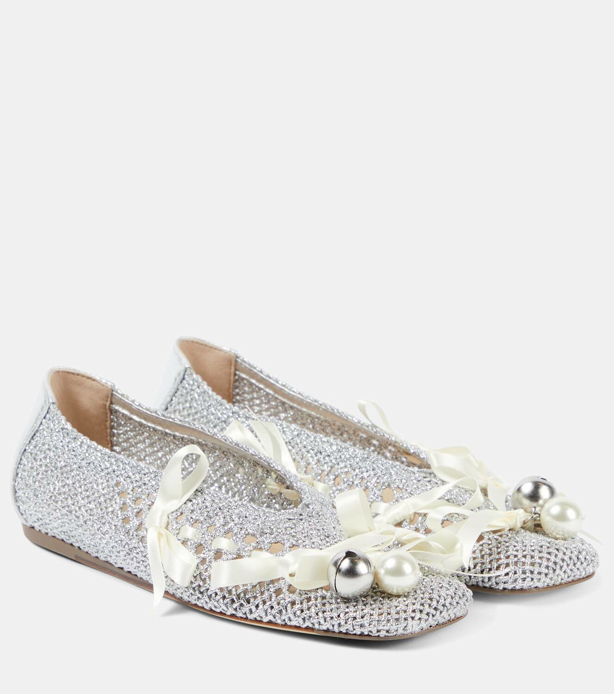 【Simone Rocha】 Bow-detail crochetバレエフラット Simone Rocha Bow-detail crochet ballet flats Simone Rocha