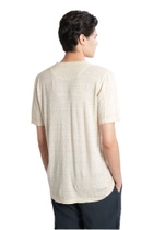 120% Lino T-shirt In Beige Linen