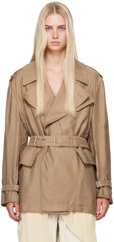 Photo: Helmut Lang Taupe Rider Trench Coat