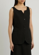Skall Studio Toni Linen-blend Waistcoat Black