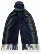 Paul Smith - Fringed Striped Cashmere Scarf