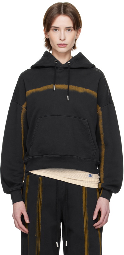 Photo: Eckhaus Latta Black Printed Hoodie