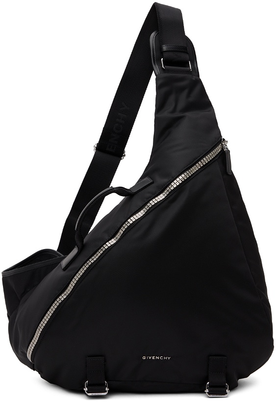 Photo: Givenchy Black Large G-Zip Triangle Backpack