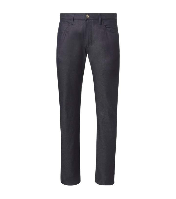 Photo: Giorgio Armani Cotton and silk-blend straight jeans