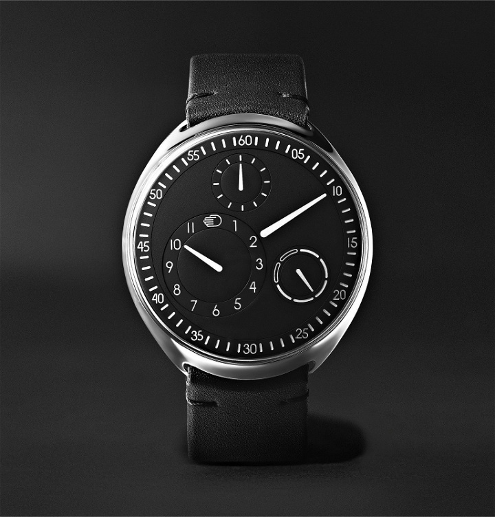 Photo: Ressence - Type 1 Slim Mechanical 42mm Titanium and Leather Watch - Black