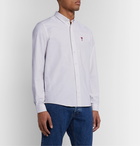 AMI - Button-Down Collar Logo-Appliquéd Cotton Oxford Shirt - Neutrals