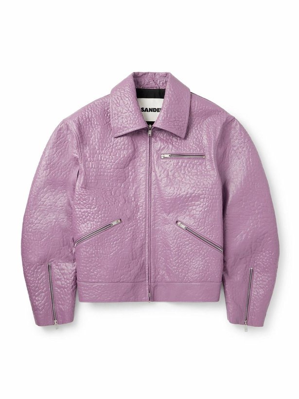 Photo: Jil Sander - Pebble-Grain Leather Jacket - Purple