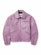 Jil Sander - Pebble-Grain Leather Jacket - Purple