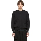 Issey Miyake Men Black Wrinkle Knit Cardigan