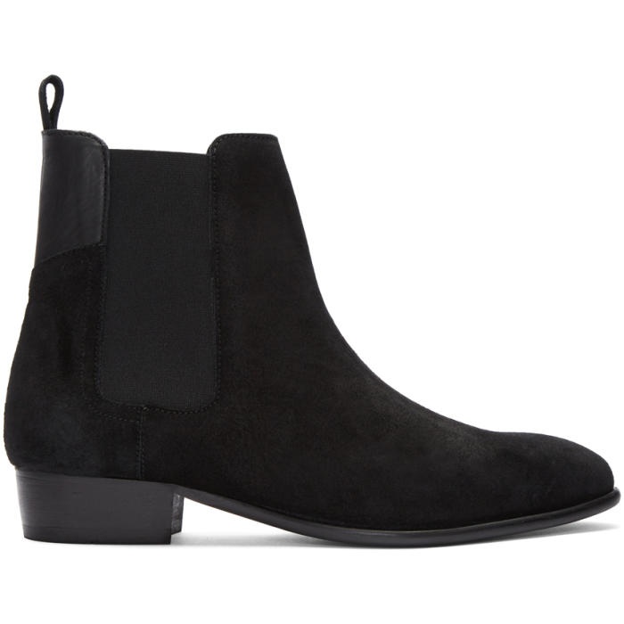 Photo: H by Hudson Black Suede Watts Chelsea Boots