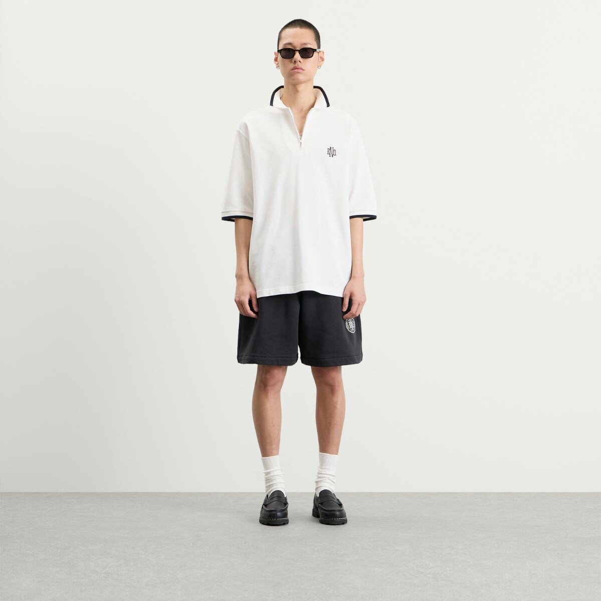 END. Piquet Polo in Off White/Ciner Black