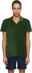 Orlebar Brown Green Terry Towelling Polo