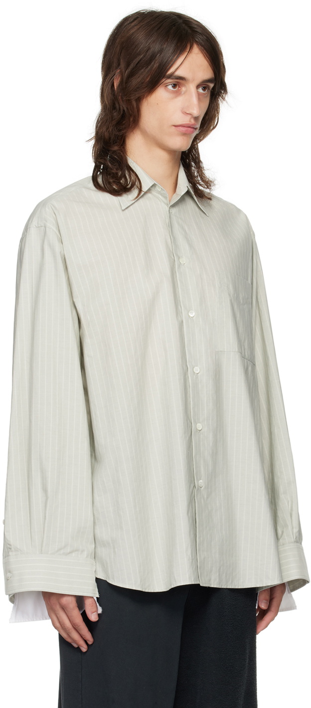 MM6 Maison Margiela Green Deconstructed Long Sleeve Shirt MM6 Maison Margiela Green Deconstructed Long Sleeve Shirt