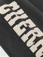 Cherry Los Angeles - Vanson Tapered Logo-Print Appliquéd Cotton-Jersey Sweatpants - Gray