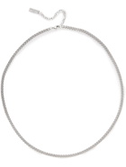 SAINT LAURENT - Logo-Engraved Burnished Silver-Tone Chain Necklace