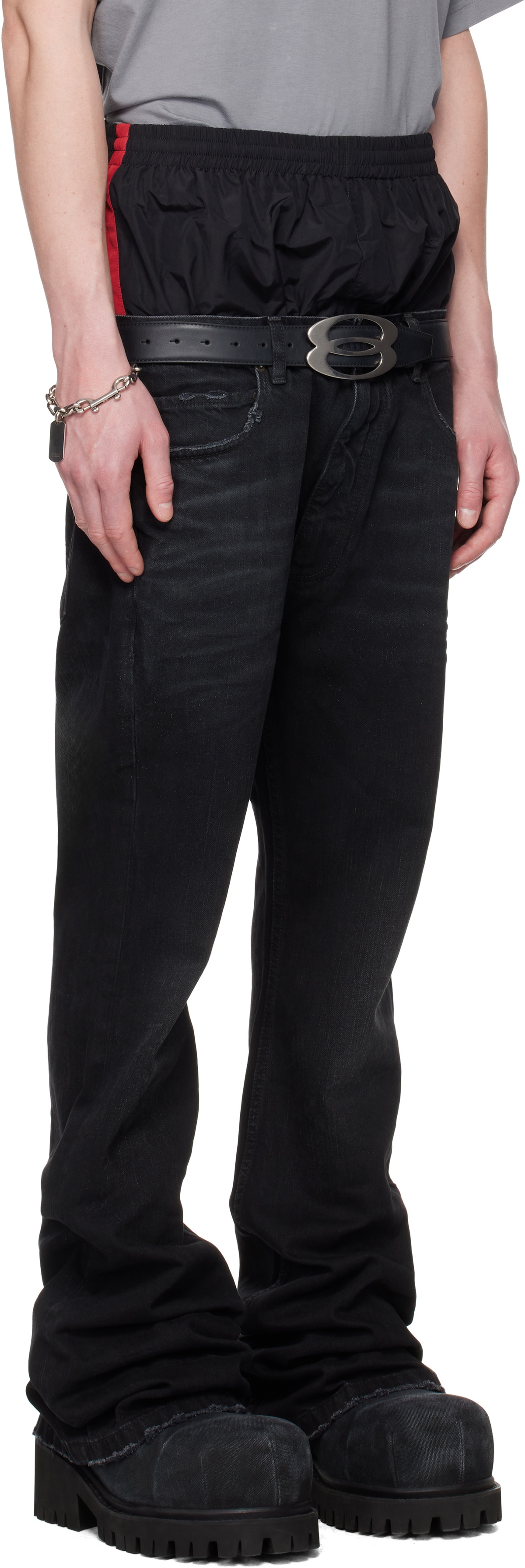 【関税込み】Balenciaga ブラック レイヤード ジーンズ Balenciaga Layered Jeans | Black | FARFETCH BN