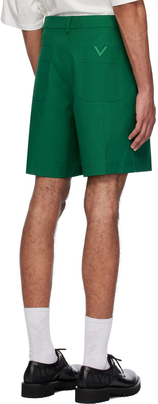 Valentino Green Creased Shorts