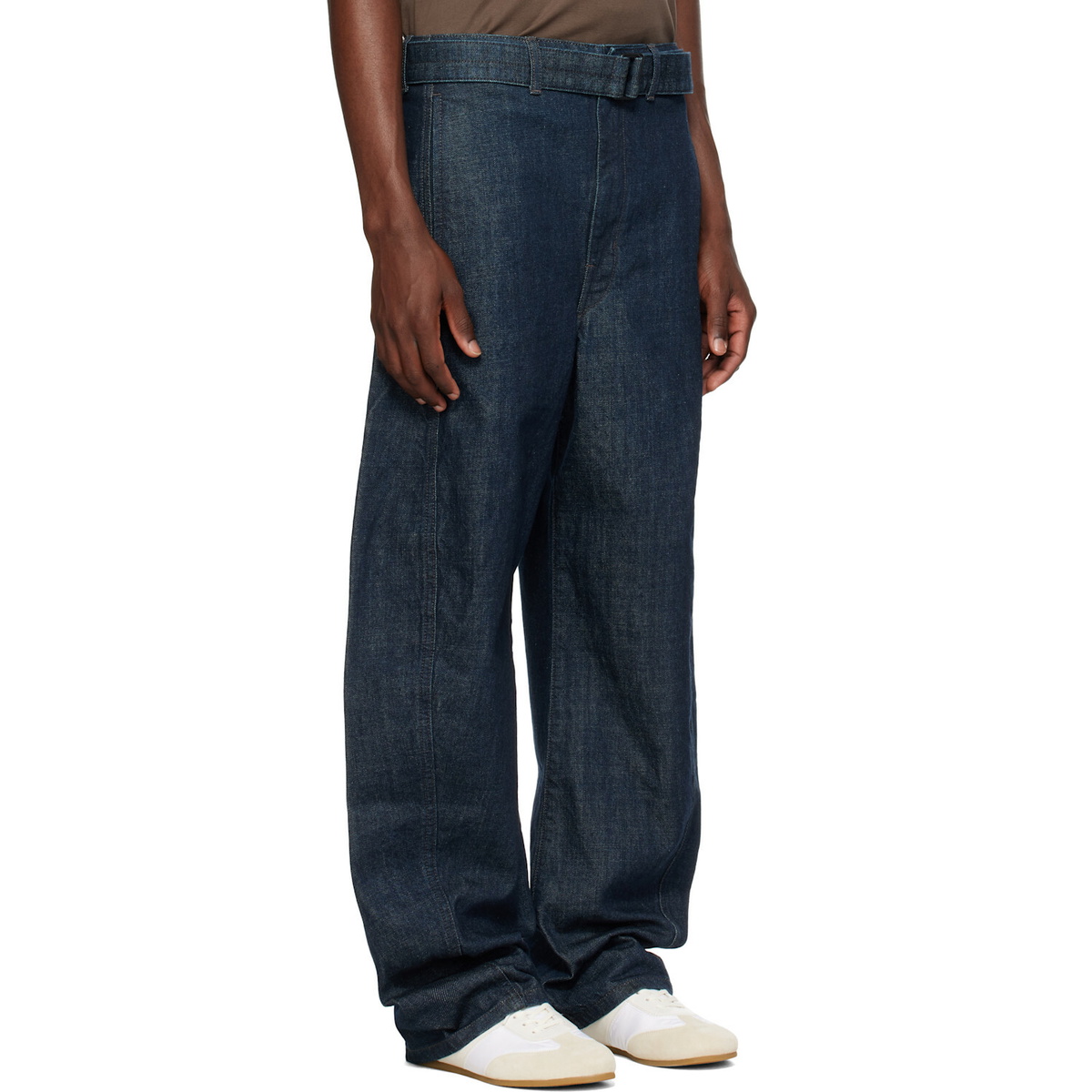 LEMAIRE Blue Twisted Belted Jeans