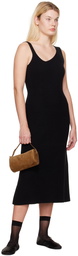 LVIR Black Asymmetric Midi Dress