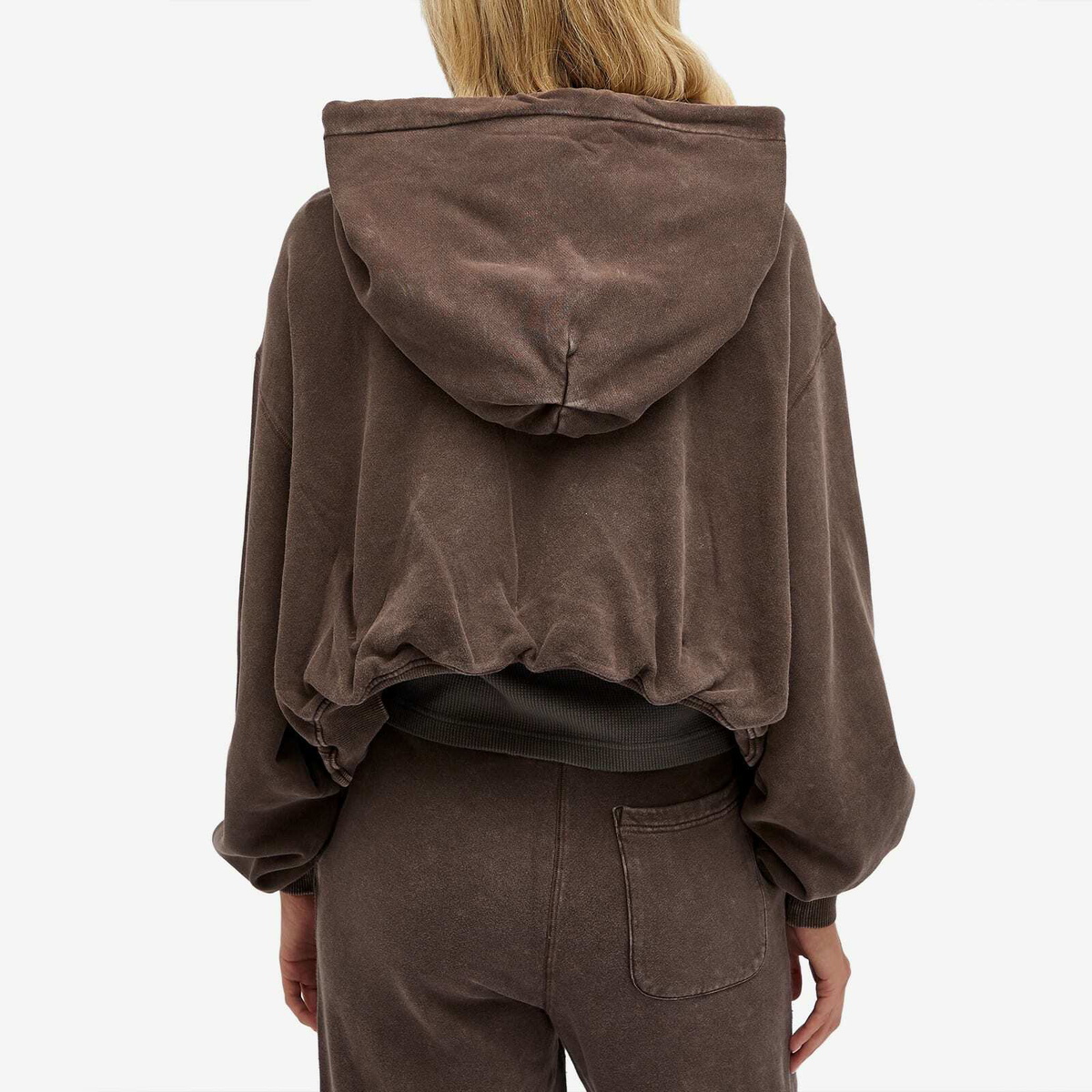 R13 Women's Balloon Popover Hoodie in Brown