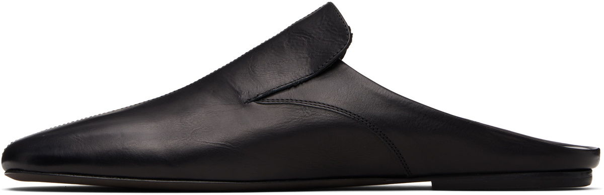 Dries Van Noten Black Leather Mule Slip-on Loafers
