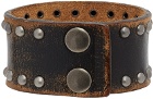 Dsquared2 Brown Leather StuddeD2 Bracelet