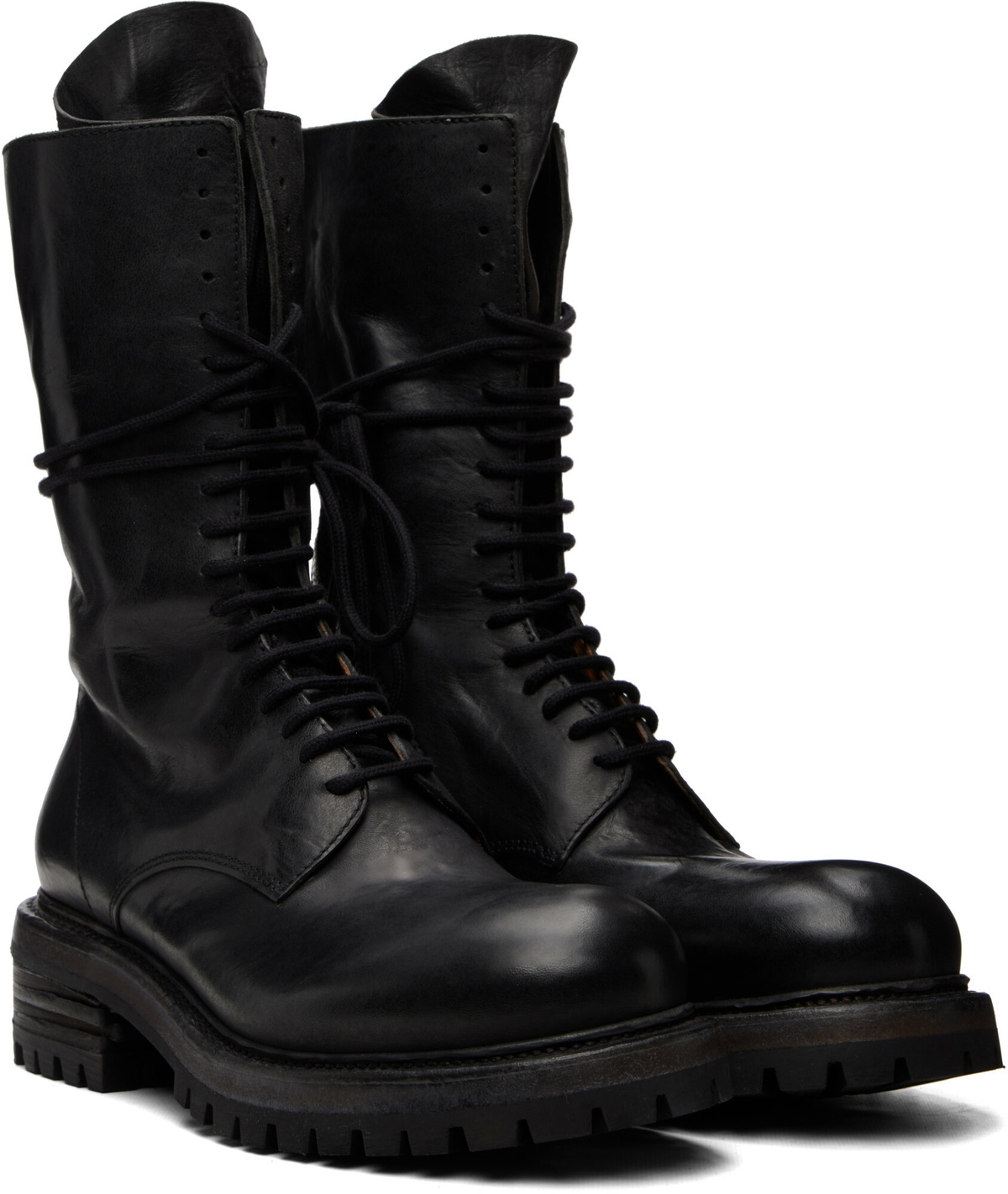 A DICIANNOVEVENTITRE Black Luke High Biker Boots