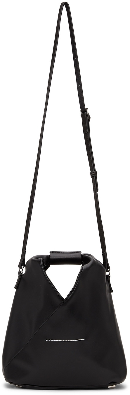 MM6 Maison Margiela Black Faux Leather Mini Triangle Crossbody Bag