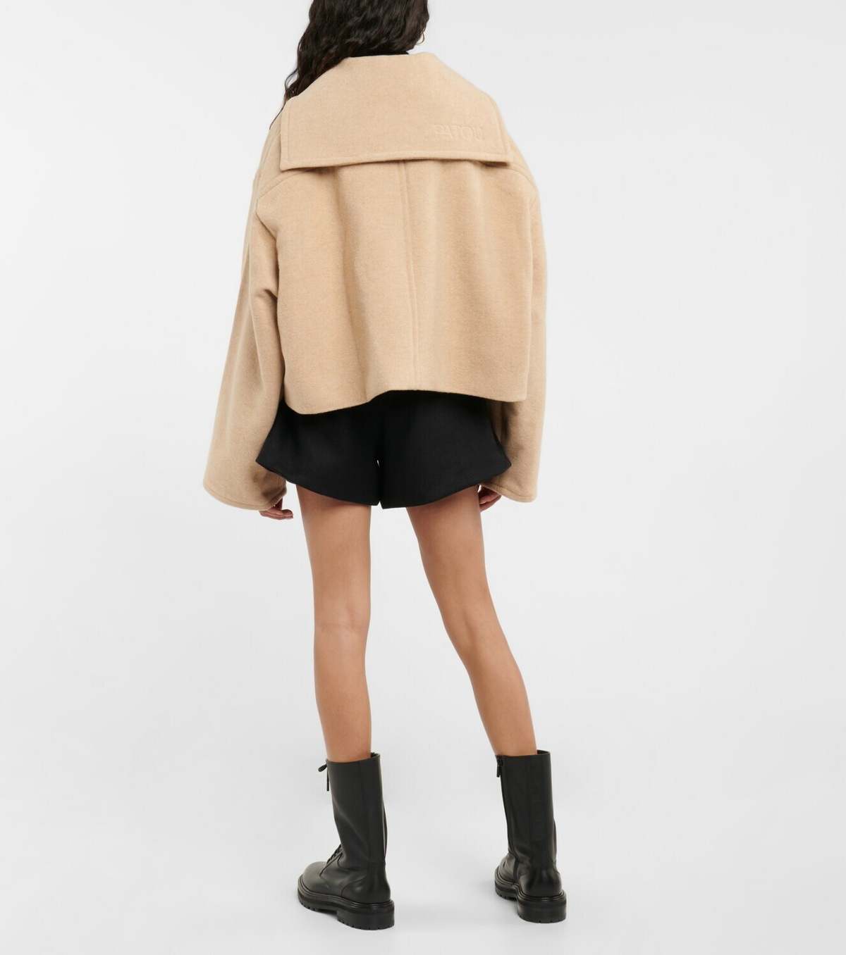 Patou Cropped double-faced wool-blend coat Patou