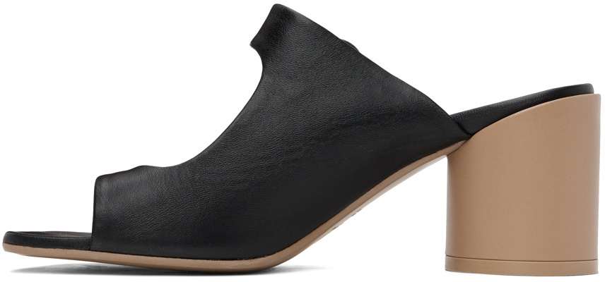 MM6 Maison Margiela Black Buckle Heeled Sandals MM6 Maison