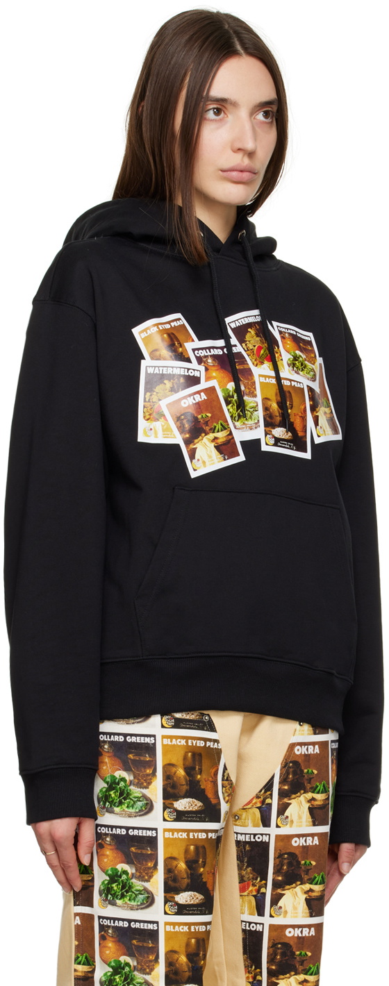 Sky High Farm Workwear Black Denim Tears Edition Printed Hoodie