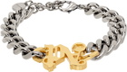 Palm Angels Silver Monogram Chain Bracelet