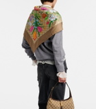 Gucci GG floral silk twill scarf