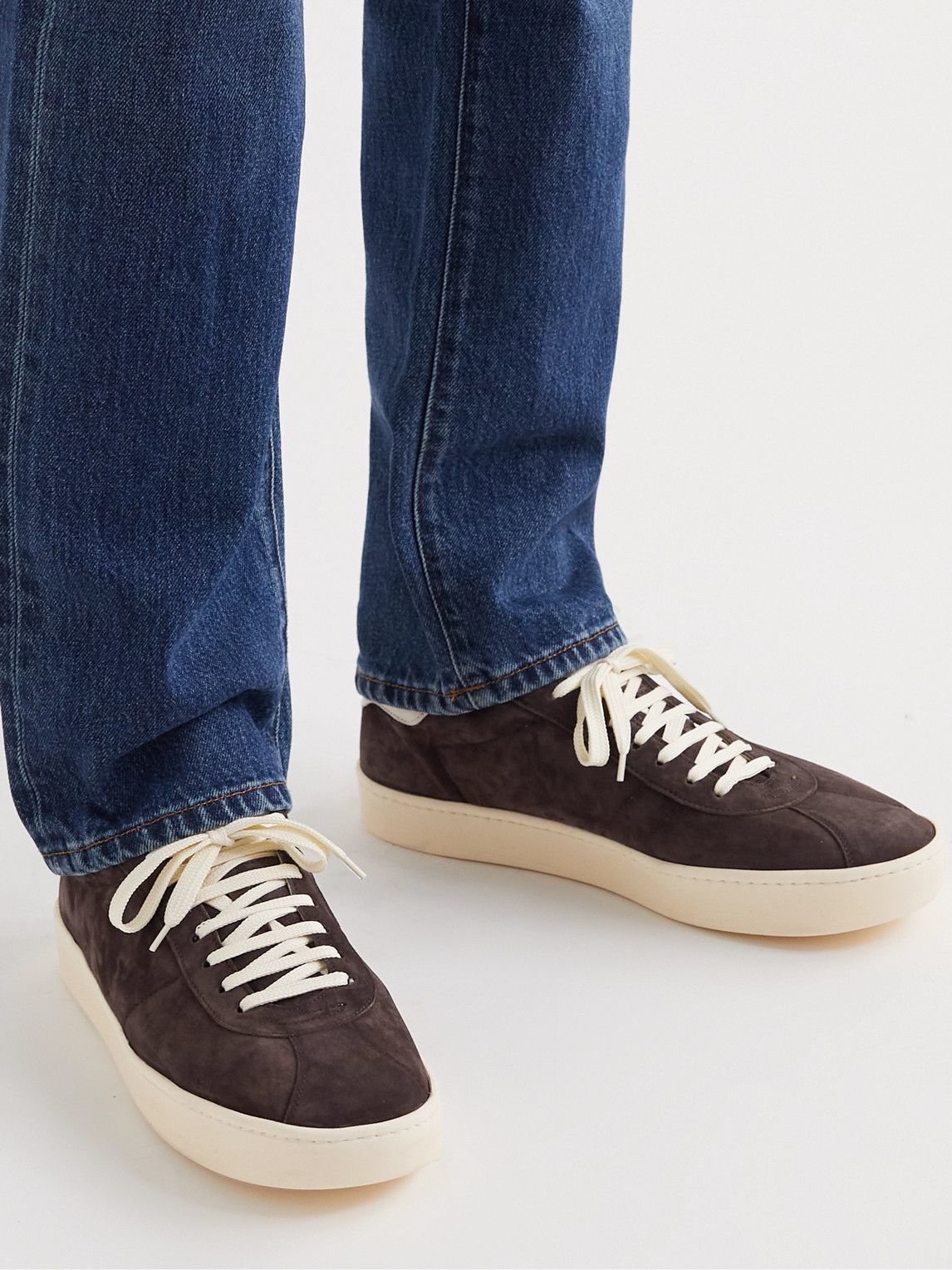 Officine Creative - Kameleon Leather-Trimmed Suede Sneakers - Brown Officine  Creative