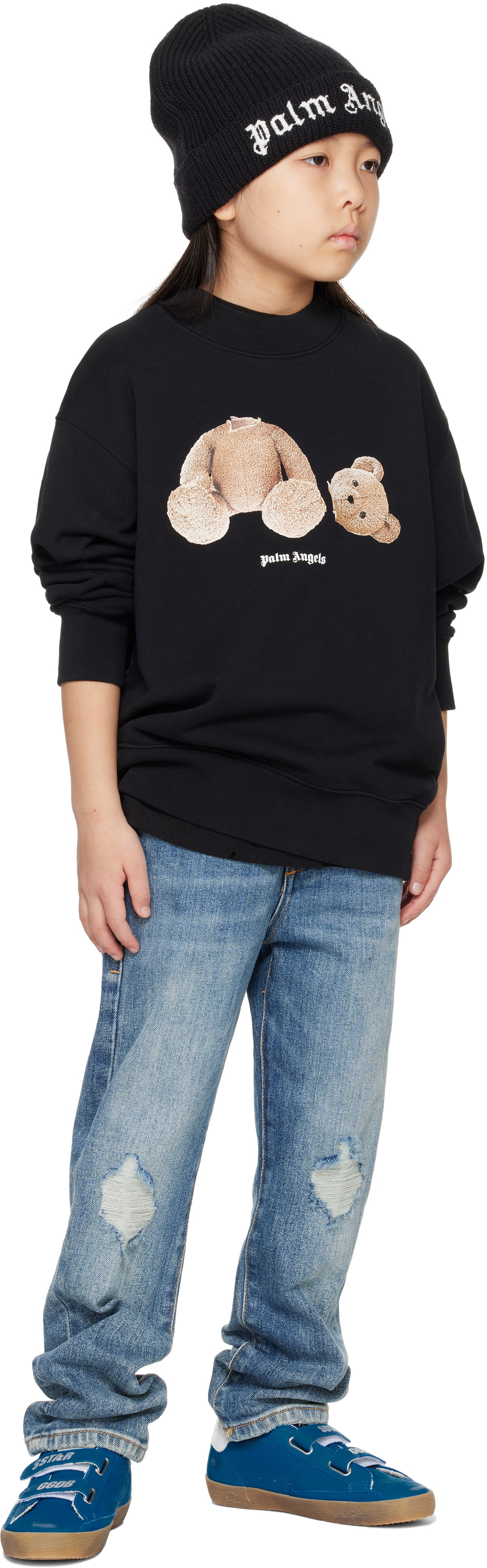 Palm Angels Kids Black Bear Sweatshirt