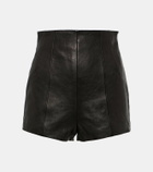 Khaite Lennman high-rise leather shorts