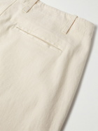 Etro - Pleated Wide-Leg Cotton-Blend Twill Trousers - Neutrals