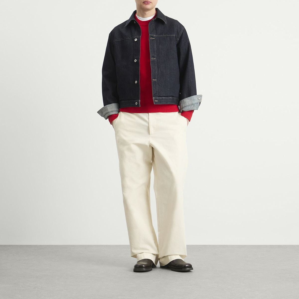 Jil Sander Men's Boxy Denim Jacket in Magnet